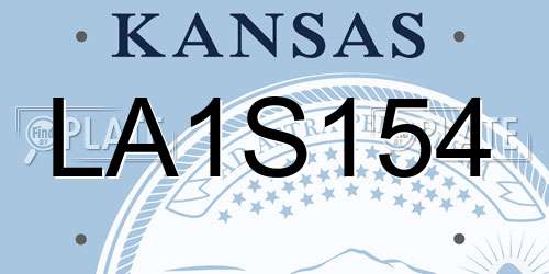 LA1S154 Kansas License Plate
