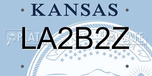 LA2B2Z Kansas License Plate