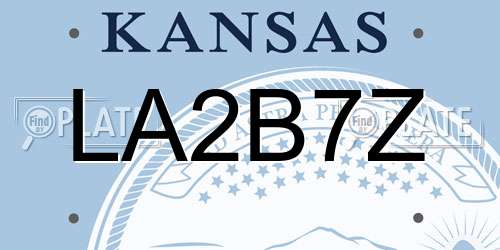 LA2B7Z Kansas License Plate
