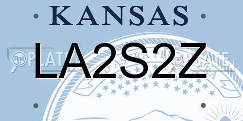 LA2S2Z Kansas License Plate