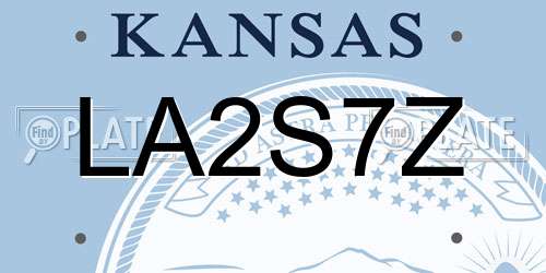 LA2S7Z Kansas License Plate