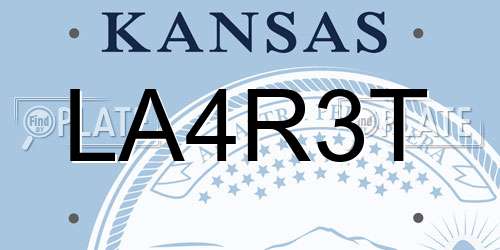 LA4R3T Kansas License Plate