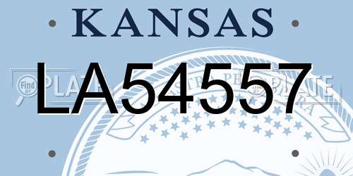 LA54557 Kansas License Plate