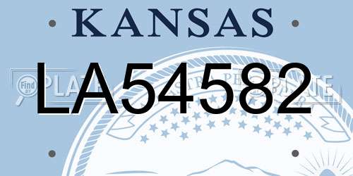 LA54582 Kansas License Plate