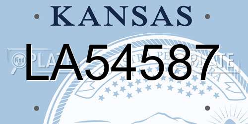 LA54587 Kansas License Plate