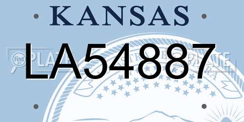 LA54887 Kansas License Plate