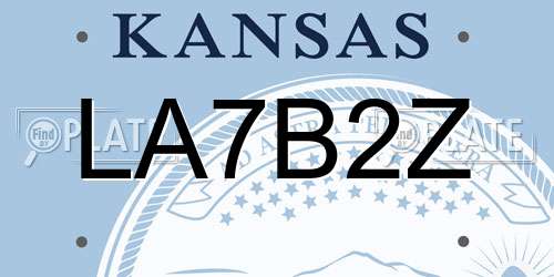 LA7B2Z Kansas License Plate