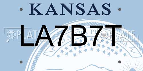 LA7B7T Kansas License Plate