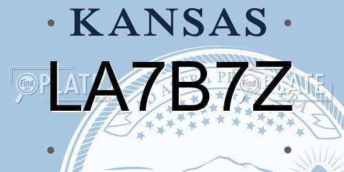 LA7B7Z Kansas License Plate