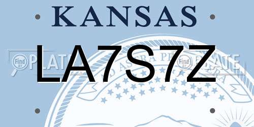LA7S7Z Kansas License Plate