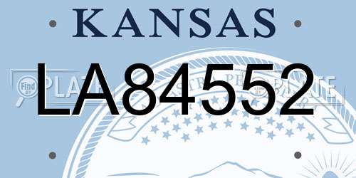 LA84552 Kansas License Plate