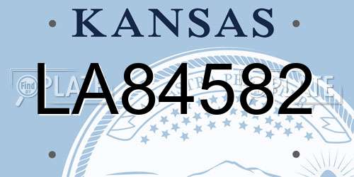 LA84582 Kansas License Plate