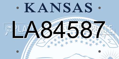 LA84587 Kansas License Plate