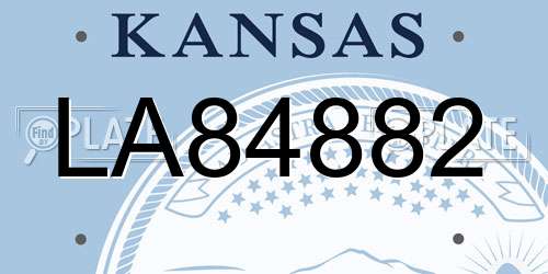 LA84882 Kansas License Plate