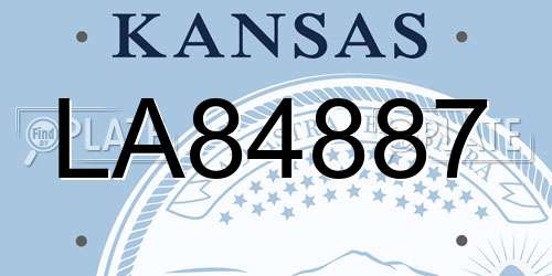 LA84887 Kansas License Plate