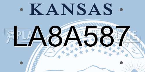LA8A587 Kansas License Plate