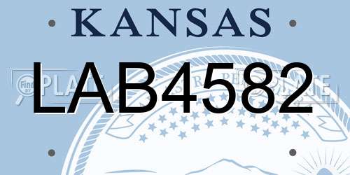 LAB4582 Kansas License Plate