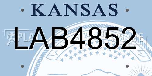 LAB4852 Kansas License Plate