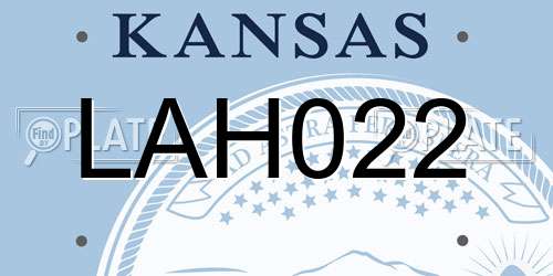 LAH022 Kansas License Plate