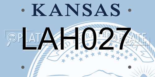 LAH027 Kansas License Plate