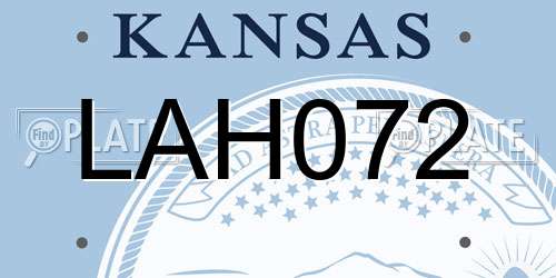 LAH072 Kansas License Plate