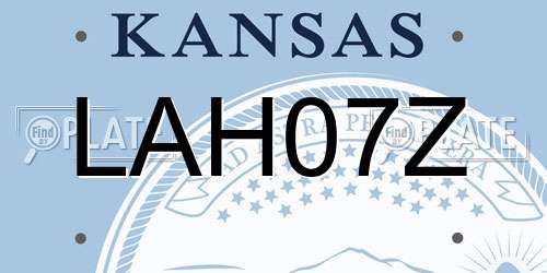 LAH07Z Kansas License Plate