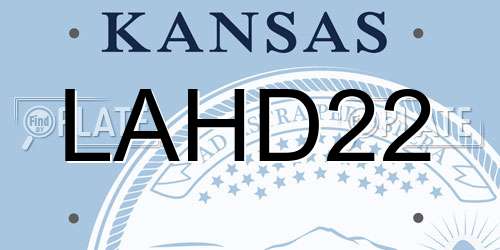 LAHD22 Kansas License Plate