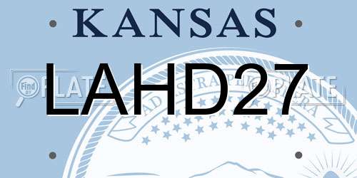 LAHD27 Kansas License Plate