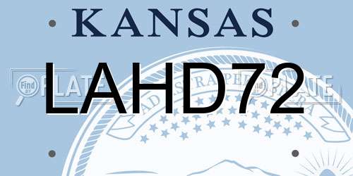 LAHD72 Kansas License Plate