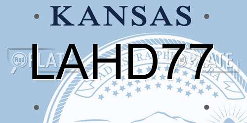LAHD77 Kansas License Plate