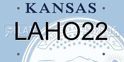 LAHO22 Kansas License Plate
