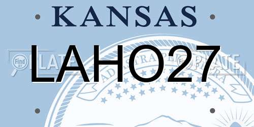 LAHO27 Kansas License Plate
