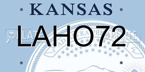 LAHO72 Kansas License Plate