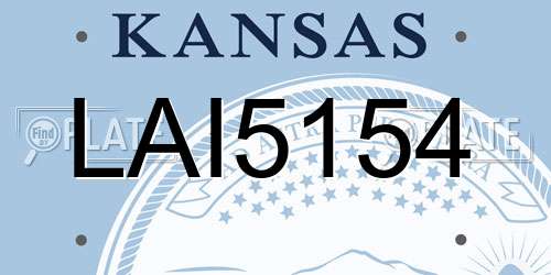 LAI5154 Kansas License Plate