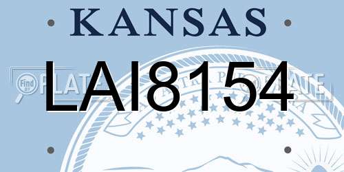 LAI8154 Kansas License Plate