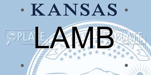 LAMB Kansas License Plate
