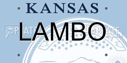 LAMBO Kansas License Plate