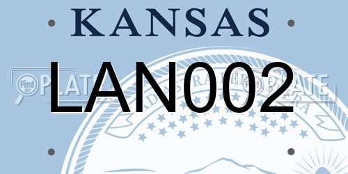 LAN002 Kansas License Plate