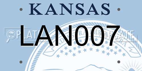 LAN007 Kansas License Plate
