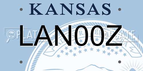 LAN00Z Kansas License Plate