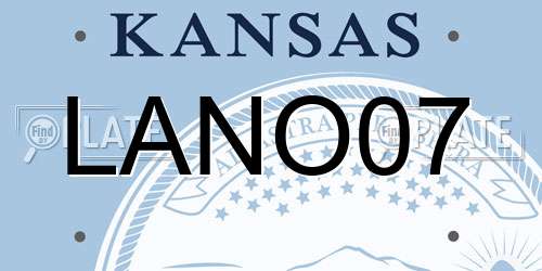 LANO07 Kansas License Plate