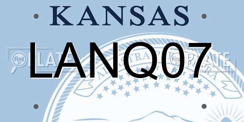 LANQ07 Kansas License Plate