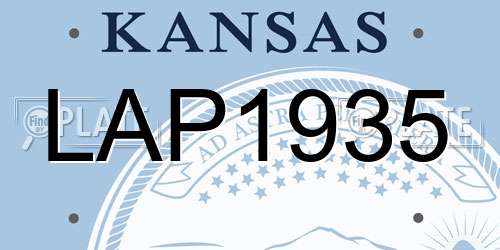 LAP1935 Kansas License Plate