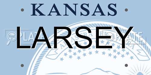 LARSEY Kansas License Plate