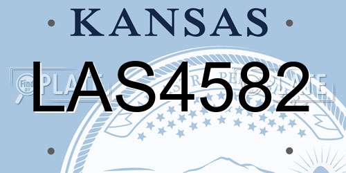 LAS4582 Kansas License Plate