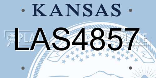 LAS4857 Kansas License Plate