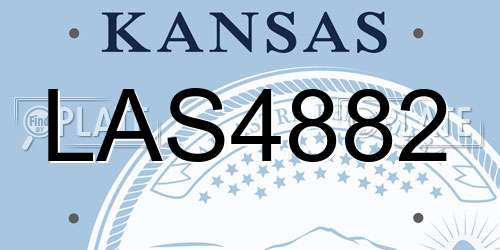 LAS4882 Kansas License Plate