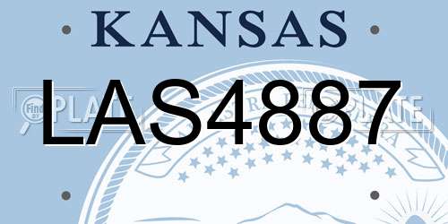 LAS4887 Kansas License Plate
