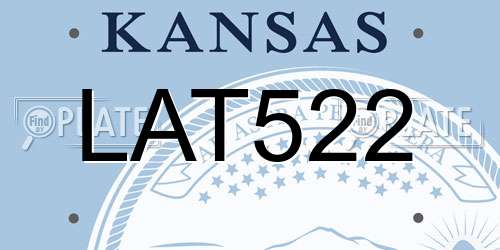 LAT522 Kansas License Plate