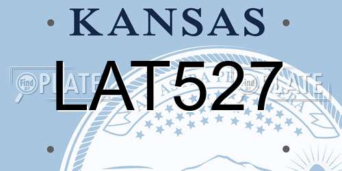 LAT527 Kansas License Plate